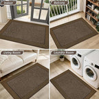 BEQHAUSE Indoor Door Mat 36" x 60", Dirt Trapper Door Mats Non-Slip Entryway Rugs Washable, Resist Dirt Absorbent Welcome Mat, Low Profile Floor Mats for Front Back Door and Entryway, Brown