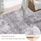 5x7 Washable Area Rug Grey Abstract Modern Living Room Bedroom Throw Rug Non Slip Soft Thin Simple Indoor Floor Carpet for Office Entryway Kitchen Nursery Home Decor