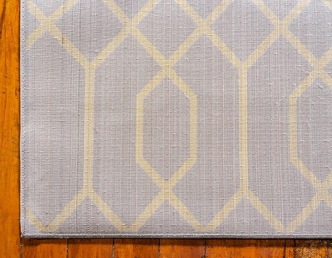 Unique Loom Marilyn Monroe Glam Collection Area Rug - Trellis (2' x 10' Runner, Gray Gold/ Gold)