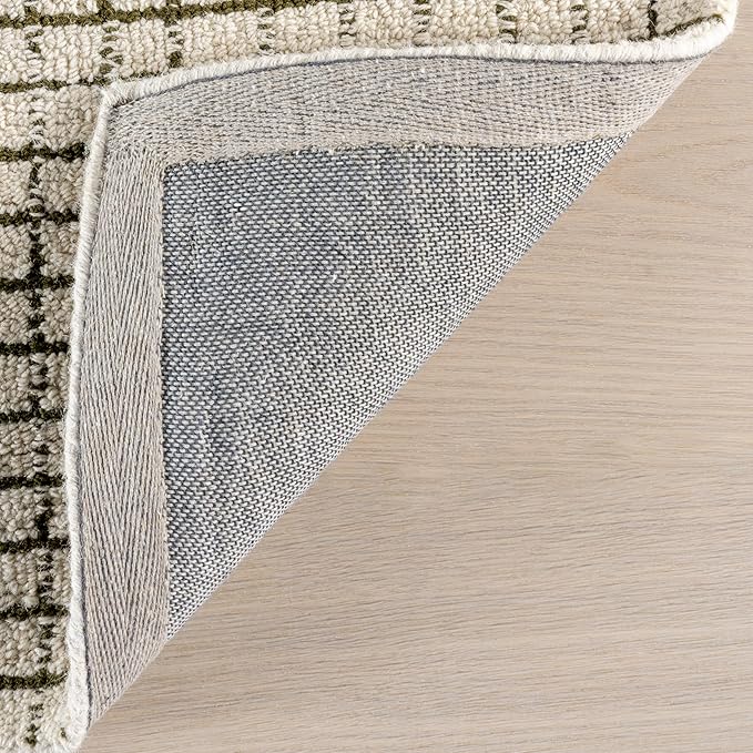 Rugs USA Melrose Green/Ivory, 9'6" x 13'6", Handmade, Wool & Cotton, Soft and Cozy, High Traffic, Stain Resistant, Easy Clean, Durable Area Rug for Bedroom, Living Room, Dining Space, Den, Entryway