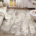 6x9 Area Rug Living Room Rugs - Washable Neutral Modern Abstract Soft Thin Rug Indoor Floor No Slip Rug Carpet for Bedroom Under Dining Table Home Office Decor - Brown/Grey/Beige