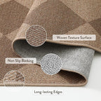 Lahome Checkered Easy Jute Rug, 9x12 Washable Dining Room Rug Indoor Outdoor Carpet, Farmhouse Neutral Non Slip Non Shedding Stain Resistance Floor Carpet for Patio Living Room Office