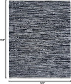SAFAVIEH Rag Rug, Collection Area Rug - 10' x 14', Black, Handmade Boho Stripe Cotton, Ideal for High Traffic Areas in Living Room, Bedroom (RAR121Z)