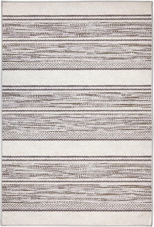 Dash & Albert Ellington Stripe Grey Machine Washable Rug, 5 X 8 Feet, Grey Stripe Pattern