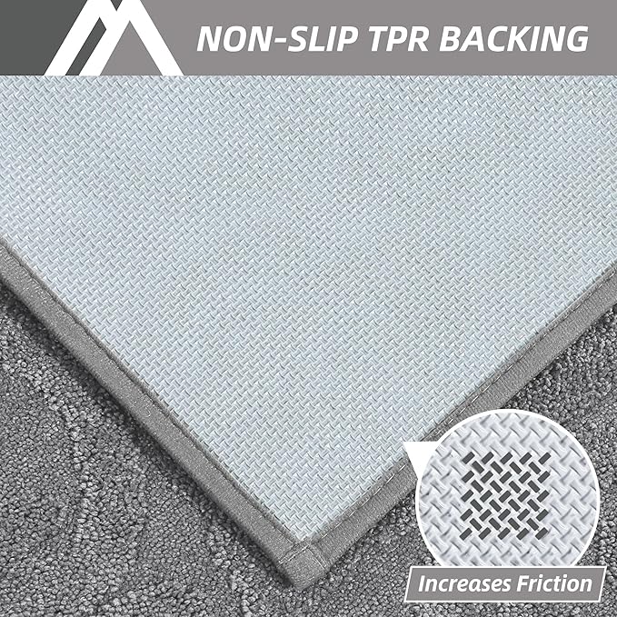 COSY HOMEER Door Mat 24”x36”,Absorbent Dirt Trapper Entryway Rugs,Non-Slip Welcome Mat,Washable Entry Rugs,Low Pile Doormat for Front Back Door,Wet Shoes & Paws,Grey