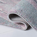 SAFAVIEH Glacier Collection Area Rug - 3' Square, Pink & Blue, Modern Abstract Design, Non-Shedding & Easy Care, Ideal for High Traffic Areas in Living Room, Bedroom (GLA126U)