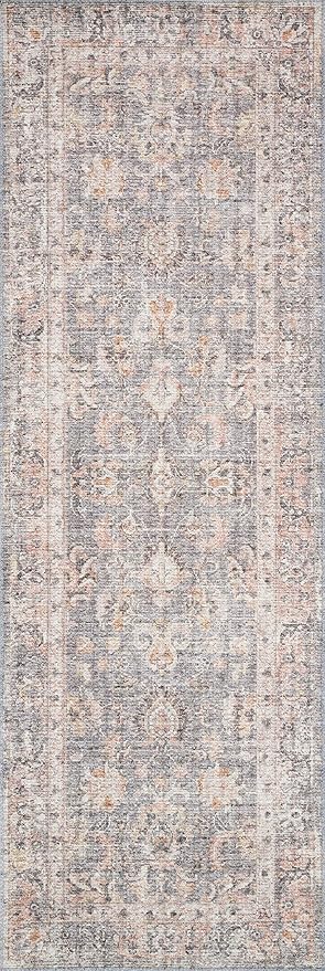 Loloi Skye Collection SKY-01 Grey/Apricot 6'-0" x 6'-0" Round Area Rug