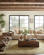 Loloi Magnolia Home by Joanna Gaines Sinclair Collection SIN-02 Khaki/Tobacco 7'-6" x 9'-6", .25" Pile Height, Machine Washable, Area Rug