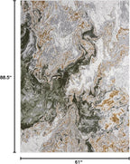 LUXE WEAVERS Marble Swirl Abstract Area Rug, Green 5x7
