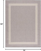 CAMILSON Outdoor Rug 6x9,Modern Outside Rugs for Patios Porches Waterproof Durable Washable Non-Shedding, Easy-to-Clean Indoor Outdoor Area Carpet (6 x 9, Bordered - Gray/White)