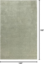 Eyely UES100O-14 Supersoft Haze Solid Low-Pile Indoor Area Rug, Coastal, Bohemian, Minimalist, Classic, Casual for Bedroom,Kitchen,Living Room,Non Shedding,Easy-Washing, Green, 10 X 14
