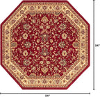 Unique Loom Sialk Hill Collection Area Rug - Washington (7' 11" Octagon Burgundy/Cream)