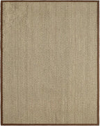 DEXI Area Rug Natural Fiber 8x10, Braided Woven Seagrass Rugs No Shed, Large Soft Neutral Rustic Carpet Mat for Indoor Entryway Outdoor Patio Dining Living Room Bedroom Farmhouse, Natural