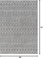 JONATHAN Y Boho Vintage Diamond Gray/Ivory Indoor Area Rug 4X6 ft, Moroccan Hype for Living Room, Bedroom, Kitchen, Office, Easy-Cleaning, High Traffic, Pet-Friendly, Non-Shedding (MOH101C-4)