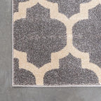 Rugs.com Lattice Collection Rug – 3' x 5' Dark Gray Medium Rug Perfect for Entryways, Kitchens, Breakfast Nooks, Accent Pieces