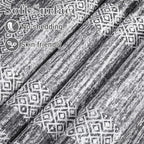 GarveeHome Modern Geometric Area Rug 5x7 Distressed Bordered Rug Washable Non Slip Floor Carpet Non Shedding Thin Rug, Soft Low Pile Rug, Contemporary Gray Rug for Dining Room, Living Room