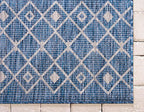 Unique Loom Outdoor Trellis Collection Area Rug - Tribal Trellis (9' x 12' Rectangle, Blue/ Ivory)
