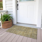 Addison Rugs Chantille ACN591 Gold 1'8" x 2'6" Indoor Outdoor Area Rug, Easy Clean, Machine Washable, Non Shedding, Bedroom, Living Room, Dining Room, Kitchen, Patio Rug