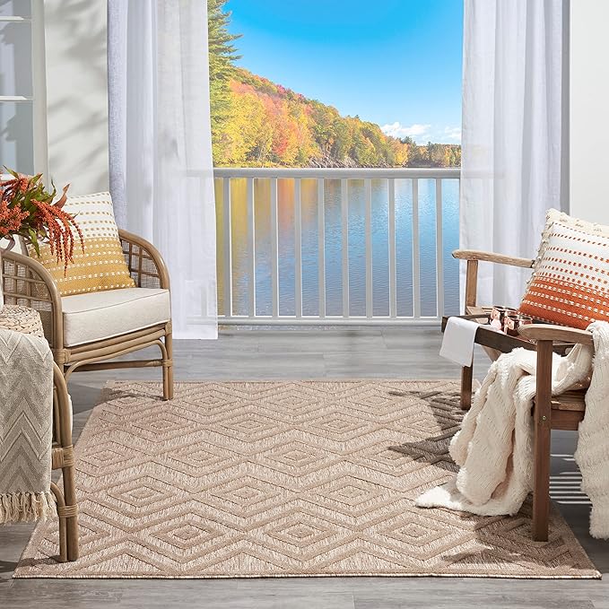 Nourison Home Versatile Natural Beige 4' x 6' Area Rug - Easy Clean, Non Shedding, Bed Room, Living Room, Dining Room, Kitchen (4' x 6')