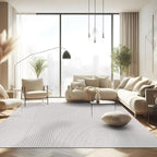 CAMILSON Micro Loop Rug 9x12 Modern Luxury Geometric Arch Large Area Rugs Soft High and Low Pile Stain Resistant Easy-Cleaning Non-Shedding for Living Room Office Indoor Carpet (9 x 12 / White)
