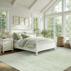 Sage Green Area Rugs for Living Room Nursery for Baby Girl Boy, Neutral Washable Sage Green Boho Farmhouse Vintage Bedroom Rugs 6x9, Light Green and Ivory Cream