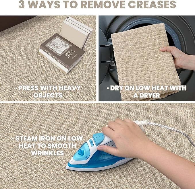 EARTHALL Washable Runner Rug 3x8 Ft Non Slip Runners for Hallways Wide Cotton Rubber Backed Kitchen Runner Braided Indoor Floor Carpet for Entryway, Hallway, Kitchen, Bedroom, Send/Beige