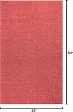 Eyely UES100E-3 Supersoft Haze Solid Low-Pile Indoor Area Rug Casual;Contemporary;Solid;Traditional, Bedroom, Kitchen, Living Room, Easy-Cleaning, Non-Shedding, 3 X 5, Red