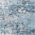 Rugs.com Leipzig Collection Rug – 5 Ft Square Blue Low-Pile Rug Perfect for Living Rooms, Kitchens, Entryways