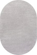 Eyely UES100K-6OV Supersoft Haze Solid Low-Pile Indoor Area Rug, Coastal, Bohemian, Minimalist, Classic, Casual for Bedroom,Kitchen,Living Room,Non Shedding,Easy-Washing, Gray, 6 X 9 Oval