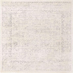 Unique Loom Isabella Collection Area Rug - Adjani (5' 4" Square, White/ Blue)