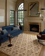 Loloi Chris Loves Julia Rue Collection RUE-01 Wheat/Sage 3'-6" x 5'-6" Accent Rug Jute Neutral Floral Living Room Bedroom Rug