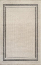 Beverly Rug Easy Jute Bordered Rug 4x6 Washable Durable Indoor Outdoor Area Rugs for Living Dining Room Patio Office Stain Resistant Non Shedding Casual Indoor Outside Carpet 4 x 6 Off-White