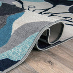 Rugshop Gray Large Floral Non-Slip Area Rug Fade Resistant for Living Room, Dining Room and Large Spaces, 8' Round