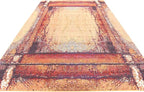 Unique Loom Estrella Collection Rustic, Distressed, Modern, Abstract Area Rug (7' 0 x 10' 0 Rectangular, Orange/Black)