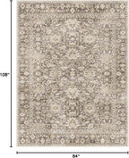 7X9 Area Rugs Machine Washable Rugs for Living Room Bedroom Hallway, Non Slip Indoor Soft Accent Distressed Boho Vintage Print Lightweight Thin Low Pile Carpet (Coffee, 7x9)