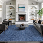 Valenrug Washable Rugs 8x10 - Non Slip 8x10 Area Rugs for Living Room, Stain Resistant Area Rugs for Bedroom, Foldable Machine Washable Area Rug(8'x10', Navy)