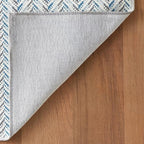 Dash & Albert Lowell Blue Machine Washable Rug, 5 X 8 Feet, Blue Graphic Pattern - Premium Luxury Hotel Quality Soft Breathable Hypoallergenic Machine Washable Easy Care All Season Comfortable