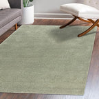 Eyely UES100O-5 Supersoft Haze Solid Low-Pile Indoor Area Rug Casual;Contemporary;Solid;Traditional, Bedroom, Kitchen, Living Room, Easy-Cleaning, Non-Shedding, 5 X 8, Green