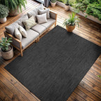 CAMILSON Outdoor Rug 6x9 Modern Area Rugs for Indoor and Outdoor Patios and Porches - Waterproof, Washable, Non-Shedding, Easy-to-Clean Outside Carpet (6 x 9, Solid - Dark Gray)