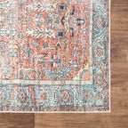 Bloom Rugs Washable Non-Slip 10x14 Rug - Orange/Blue Traditional Oriental Area Rug for Living Room, Bedroom, Dining Room, and Kitchen - Exact Size: 10' x 14'