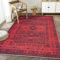 Bloom Rugs Washable Non-Slip 3' x 5' Rug - Red Traditional Bordered Area Rug for Living Room, Bedroom, Dining Room, and Kitchen - Exact Size: 3' x 5'