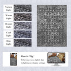 Washable Area Rug 9x12 Black Rugs for Living Room, Vintage Boho Large Rug for Bedroom Dining Room Office, Distressed Floral Print Carpet for Under Table, Soft Non Slip Low Pile Throw Carpet Indoor Mat