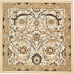 Unique Loom Espahan Collection Area Rug - Cape Cod (8'Square, Ivory/ Beige)