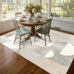 5x7 Area Rugs Grey Washable Rug for Living Room Bedroom,Large Modern Geometric Non Slip Carpet for Dining Room Farmhouse Office,Beige
