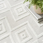 Nourison Home Versatile Ivory White 6' x 9' Area Rug - Easy Clean, Non Shedding, Bed Room, Living Room, Dining Room, Kitchen (6' x 9')