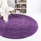 Unique Loom Solo Collection Area Rug - Calabasas (6' 1" Round, Violet)