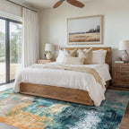 vivorug 5x7 Area Rugs - Ultra-Thin Washable Rug with Non-Slip Backing, Ideal for Living Room, Bedroom, Kitchen Floor Carpet - Modern Abstract, Easy Clean, Durable, Low Pile, Rosy Clouds