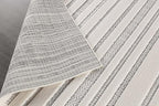 CAMILSON Modern Rug 8x10 Luxury Striped Line Micro Loop Area Rugs Soft High-Low Pile Stain Resistant Easy to Clean Non-Shedding Durable Living Room Kitchen Indoor Carpet (White)
