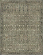8x10 Area Rug Machine Washable Boho Rug for Living Room,Ultra-Thin Low Pile Carpet,Lightweight Indoor Printed Rug,Non Slip Floral Area Rug for Bedroom, Dining Room, Home Office,Muted Green