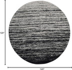 SAFAVIEH Adirondack Collection Area Rug - 10' Round, Silver & Black, Modern Ombre Design, Non Shedding & Easy to Clean, Ideal for Living Room, Bedroom, Office, Dining Space (ADR113A)